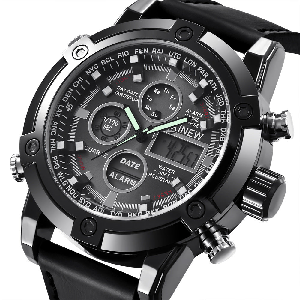 U.M | Chronograph Business Watch Men's Leather Digital Wristwatches