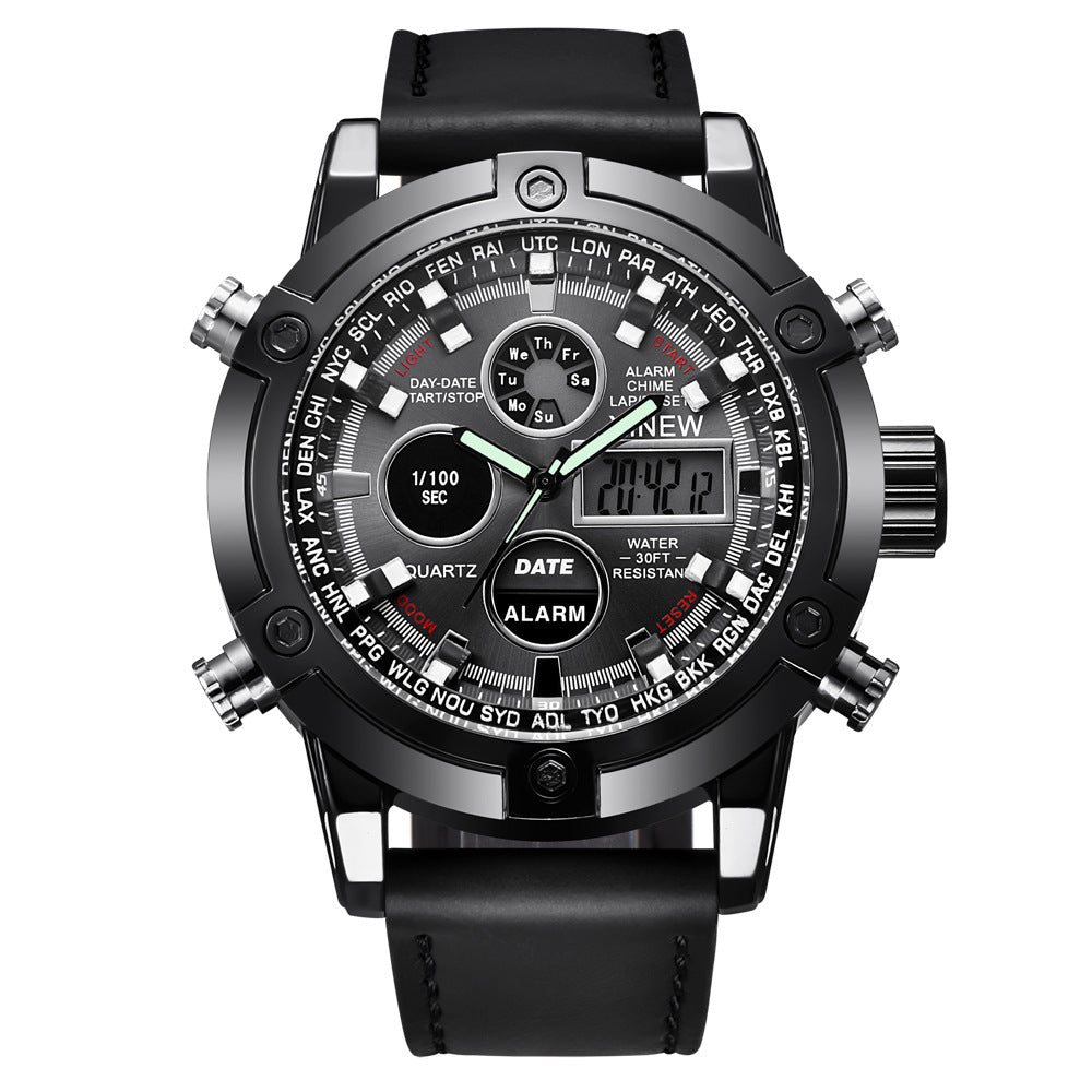 U.M | Chronograph Business Watch Men's Leather Digital Wristwatches