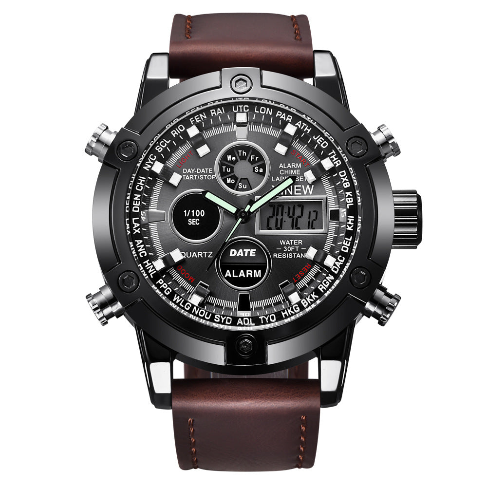 U.M | Chronograph Business Watch Men's Leather Digital Wristwatches