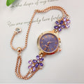 U.M | Flower-Shaped Diamond-Encrusted Women's Quartz Watch