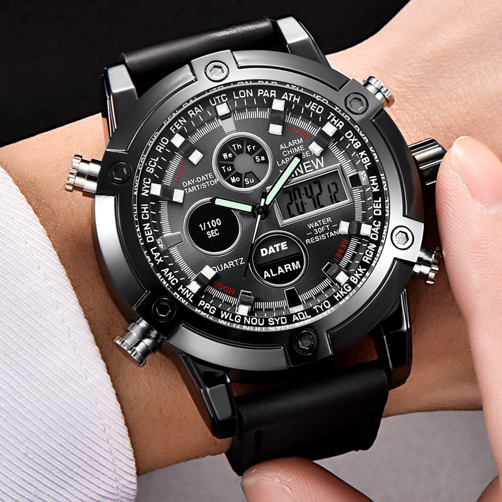 U.M | Chronograph Business Watch Men's Leather Digital Wristwatches