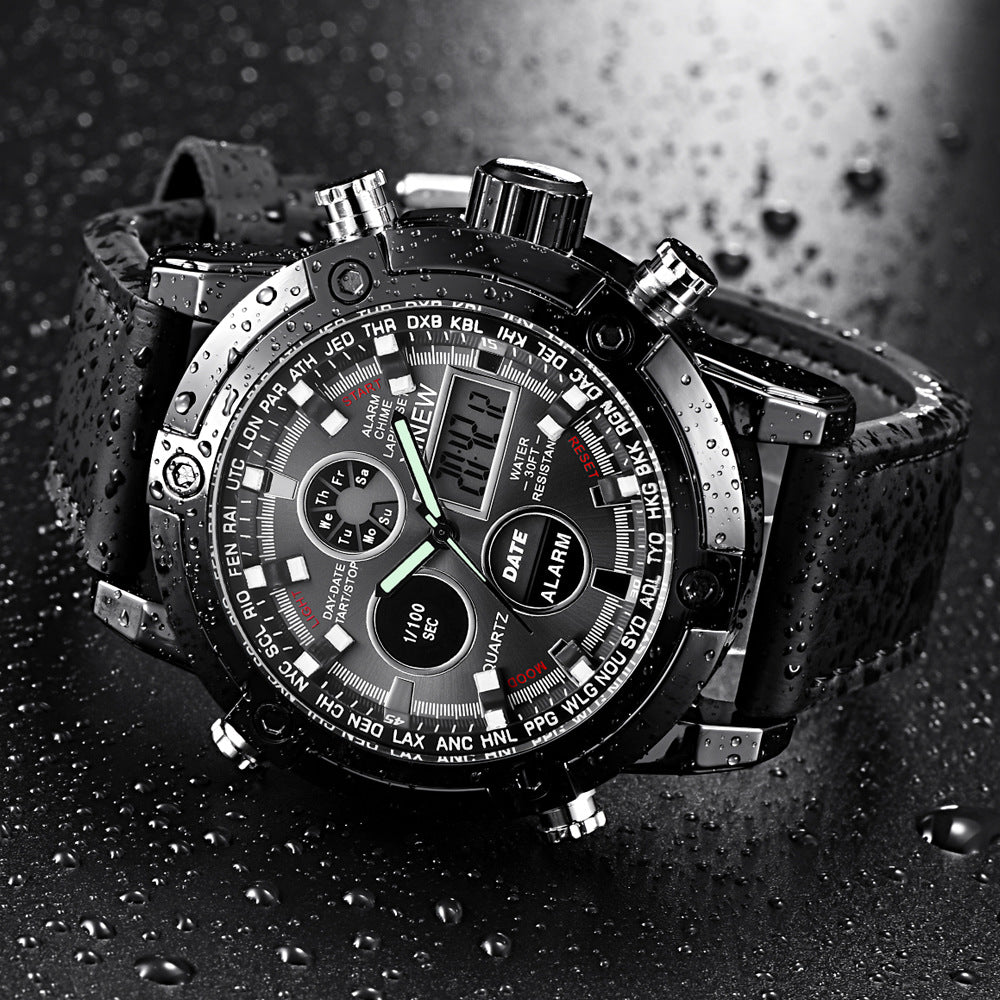 U.M | Chronograph Business Watch Men's Leather Digital Wristwatches